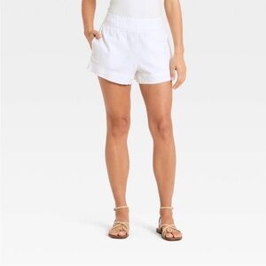 Women's Linen Pull-On Shorts - A New Day